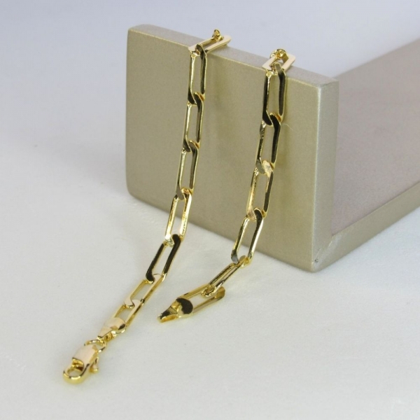 Pulseira Corrente Chapada Banhado em Ouro 18k MASCULINA - Dourado