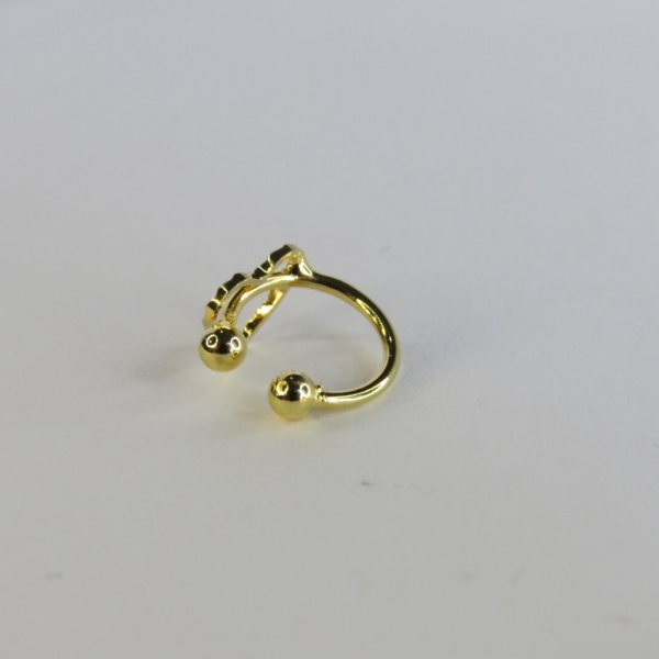 Piercing Fake com Coração Banhado em Ouro 18k - Dourado
