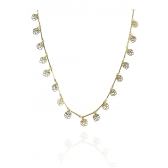 Colar com Corrente com Mini Flores Banhado em Ouro 18k - Dourado