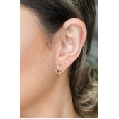 Brinco Médio Coração Vazado Banhado em Ouro 18k - Dourado