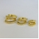 Trio de Brincos de Argolinha com Fio Lateral Banhado em Ouro 18k - Dourado