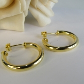 Brinco Argola Grossa Pequena Banhado em Ouro 18k - Dourado