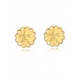 Brinco  Estrela do Mar Trabalhado Banhado em Ouro 18k - Dourado