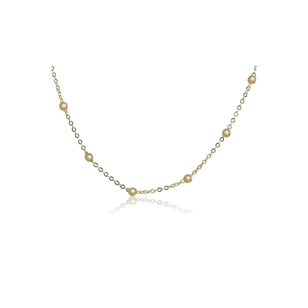 Colar Corrente com Bolinhas Banhado em Ouro 18k - Dourado