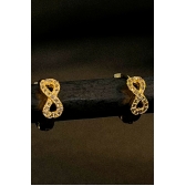 Brinco Argolinha Infinito Com Micro Zircônia Banhado em Ouro 18k - Dourado