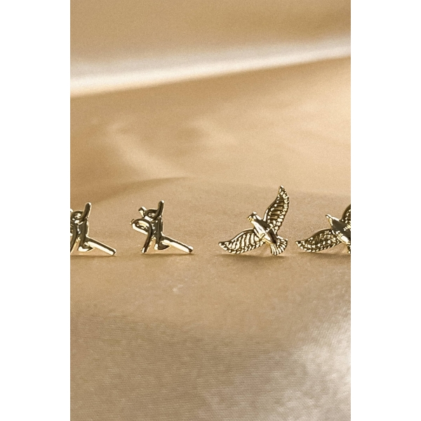 Brinco Duo com Brincos Religiosos Banhado em Ouro 18k - Dourado