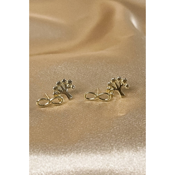 Duo Arvore Da Vida E Infinito Banhado em Ouro 18k - Dourado