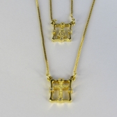 Escapulário Nossa Senhora Aparecida Com Zircônia Banhado em Ouro 18k - Dourado