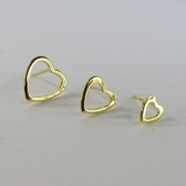 Trio de Corações Vazados Banhado em Ouro 18k - Dourado