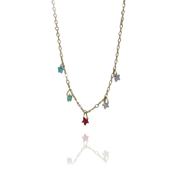 Tornozeleira de Estrelas de Zircônias Banhado em Ouro 18k - Dourado