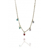 Tornozeleira de Estrelas de Zircônias Banhado em Ouro 18k - Dourado