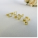Trio de Brincos Quadrados Banhado em Ouro 18k - Dourado