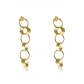 Brinco Grande de Círculos Interligados Banhado em Ouro 18k - Dourado