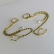 Brinco Argolinha Corrente com Ponto de Luz e Piercing Fake Banhado em Ouro 18k - Dourado