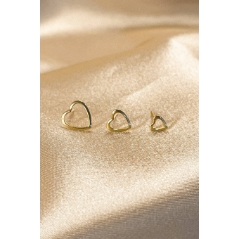 Trio de Corações Vazados Banhado em Ouro 18k