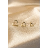 Trio de Corações Vazados Banhado em Ouro 18k - Dourado