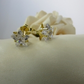 Brinco Estrela Grande com Zircônia Banhado em Ouro 18k - Dourado