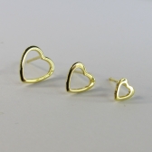 Trio de Corações Vazados Banhado em Ouro 18k - Dourado