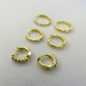 Trio de Brincos de Argolinha Fino Banhado em Ouro 18k - Dourado