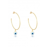 Brinco Argola Média Olho Grego Banhado em Ouro 18k - Dourado