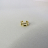 Piercing Fake Duas Tiras Lisa e Outra com Zircônias Banhado em Ouro 18k