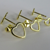 Trio de Corações Vazados Banhado em Ouro 18k - Dourado