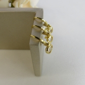 Trio Argolinha Coração de Zircônia Banhado em Ouro 18k - Dourado