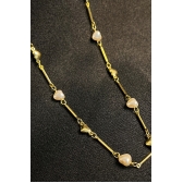 Colar com Pérolas de Coração Banhado em Ouro 18k - Dourado