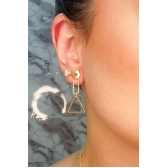 Brinco Médio com Formas Geométricas Banhado em Ouro 18k - Dourado