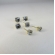 Trio de Zircônia Quadrada Lavanda Banhado em Ouro 18k - Dourado
