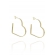Brinco Argola em Forma de Coração Lateral Larga Banhado em Ouro 18k - Dourado