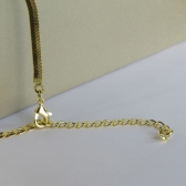 Pulseira Meia Fita Meia Corrente Banhado em Ouro 18k - Dourado
