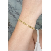 Pulseira com Fecho Regulável e corrente Trabalhada Banhado em Ouro 18k - Dourado