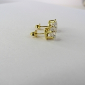 Brinco Zircônias de Coração Grande Banhado em Ouro 18k - Dourado