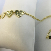 Pulseira com Chapa de Coração Banhado em Ouro 18k - Dourado