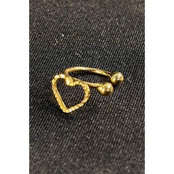 Piercing Fake com Coração Banhado em Ouro 18k