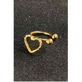 Piercing Fake com Coração Banhado em Ouro 18k - Dourado
