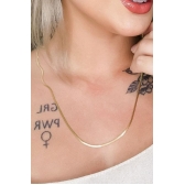 Colar com Corrente Fita Banhado em Ouro 18k - Dourado