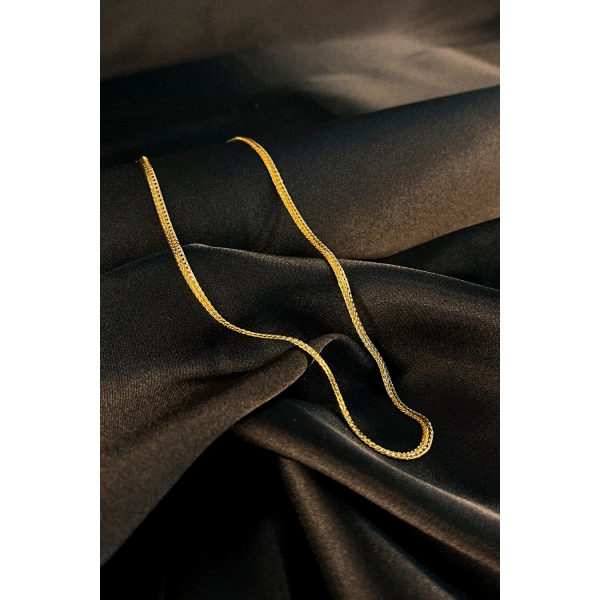 Choker Com Corrente Trabalhada Banhado em Ouro 18k - Dourado