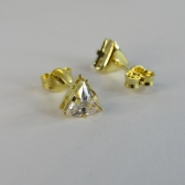 Brinco Triângulo de Zircônia Banhado em Ouro 18k - Dourado