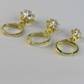 Trio Argolinha Estrelinha de Zircônia Banhado em Ouro 18k - Dourado