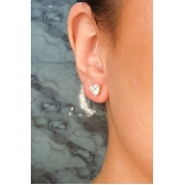 Brinco Zircônias de Coração Grande Banhado em Ouro 18k - Dourado