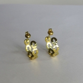 Brinco Argolinha com Vazados Ovais Banhado em Ouro 18k - Dourado