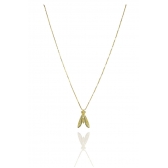 Colar Nossa Senhora Com Zircônias Azuis Banhado em Ouro 18k - Dourado