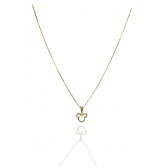 Colar Com Pingente Do Mickey De Zircônia Colorida Banhado em Ouro 18k - Dourado