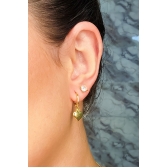 Brinco Argolinha com Coração Grande Banhado em Ouro 18k - Dourado