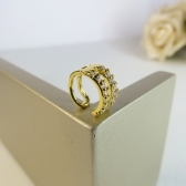 Piercing Fake Vazado com Zircônia Banhado em Ouro 18k - Dourado