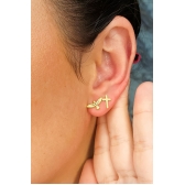 Duo de Cruz e Espírito Santo Banhado em Ouro 18k - Dourado