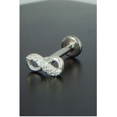 Piercing Símbolo do Infinito com Mini Zircônia em Prata 925