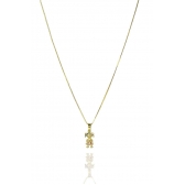 Colar Pingente Menina com Zircônia Colorida Banhado em Ouro 18k - Dourado